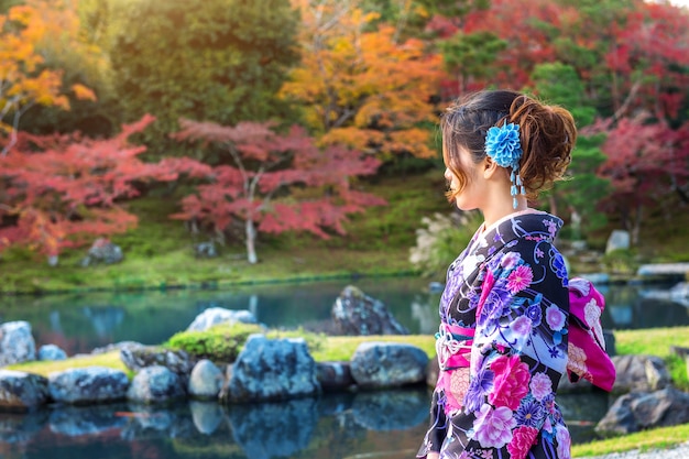 Japanese Traditional Kimono in Autumn Park – Free Stock Photo, Download for Free