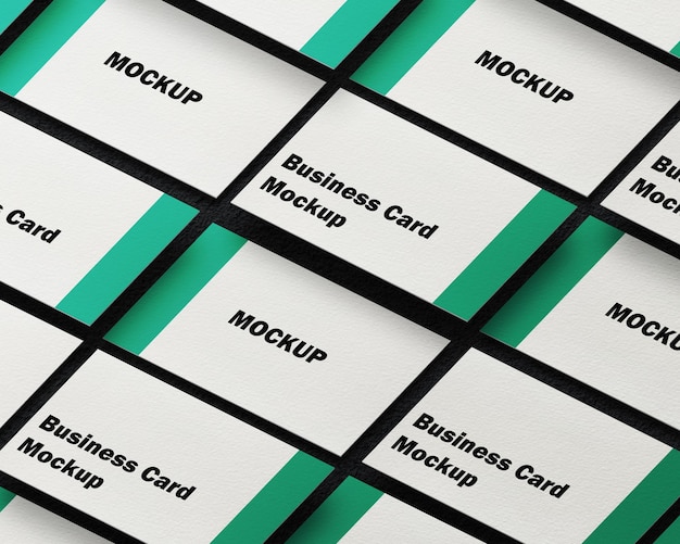 A Green and White Business Card Mockup PSD – Free Download