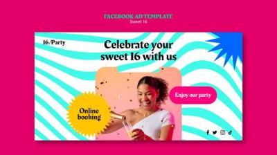 Dynamic Sweet 16 Facebook Template – Download Free Stock Photo