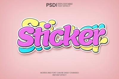 Editable Sticker Style Text Effect – Free Download