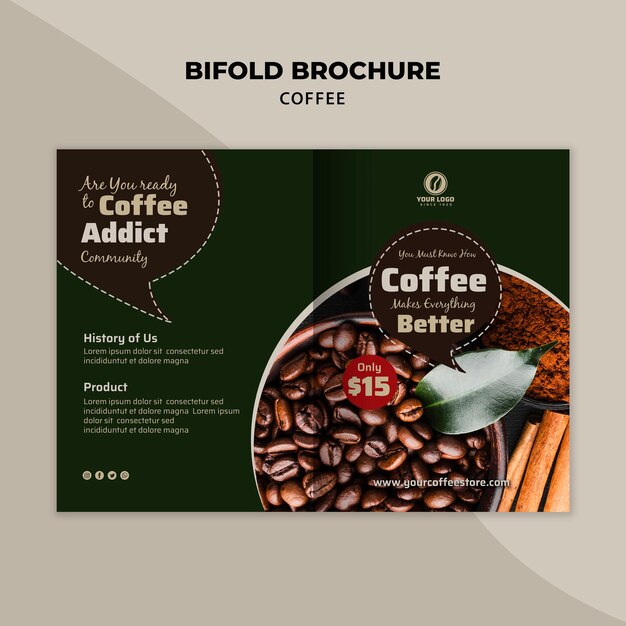 Coffee Bifold Brochure Template – Free Download