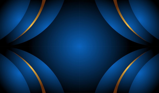 Luxury Blue and Gold Abstract Design with Dark Gradient – Free Download