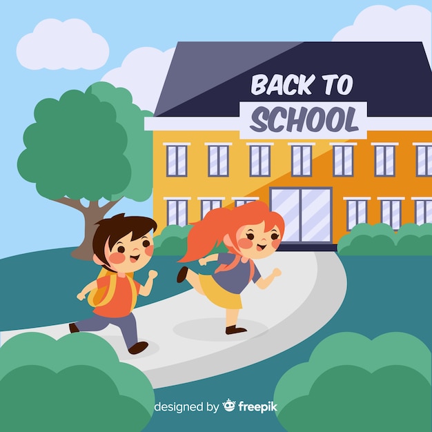 Hand Drawn Children Back to School Background – Free Download