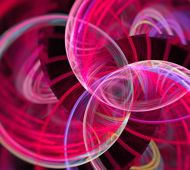 Pink Abstract Round Curves and Lines on Black Background – Free Download