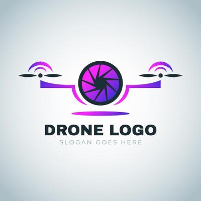 Gradient Drone Logo Template – Download Free Stock Photo