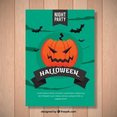 Halloween Poster Template Featuring a Pumpkin – Free Download