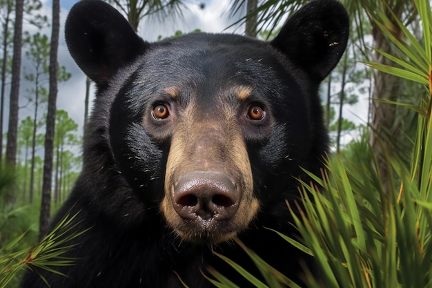 Closeup of a Black Bear in the Jungle of Florida – Free Download