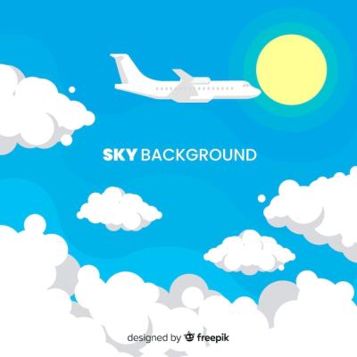 Flat Blue Sky Background – Free Download