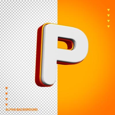 3D White and Orange Alphabet Letter P – Free Download, Download Free Stock Photo