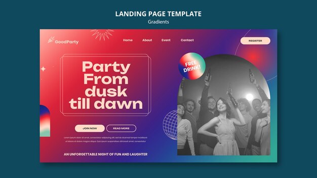 Gradient Party Template Design – Free Download