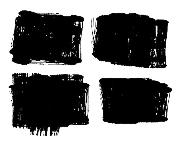 Four Black Grunge Distressed Style Vector Templates – Free Download