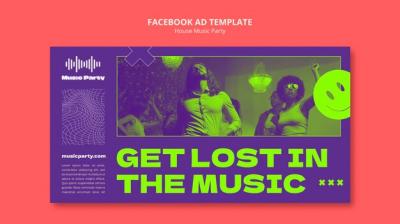 House Music Party Facebook Template for Free Download