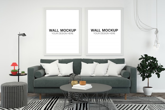 Living Room Interior House Mockup – Download Free Stock Photo