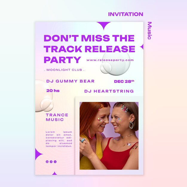 Invitation Template for Music Track Release Party – Free Download