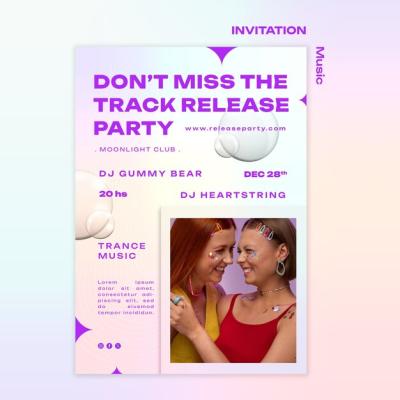 Invitation Template for Music Track Release Party – Free Download