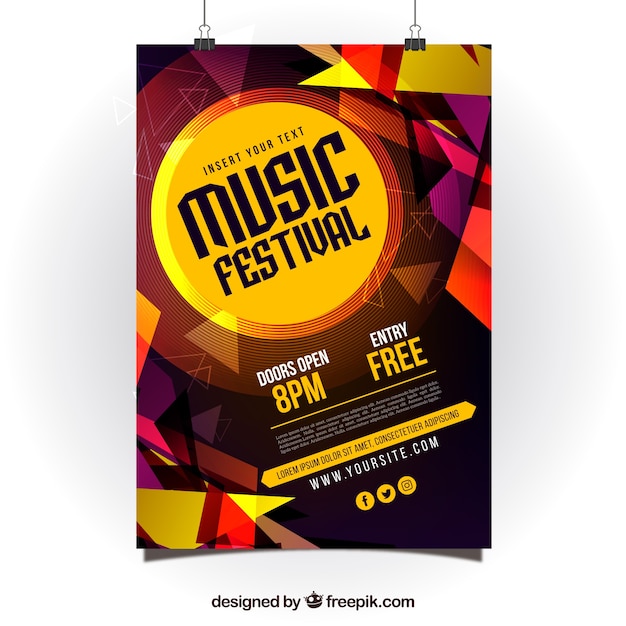 Abstract Shiny Poster Design for Music Party – Free Download