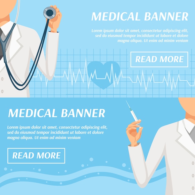 Medical Horizontal Banners for Webpage Design – Free Download