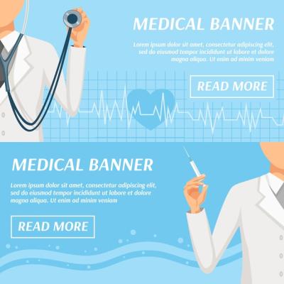 Medical Horizontal Banners for Webpage Design – Free Download