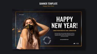 New Year Celebration Banner Template – Free Download