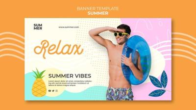 Summer Horizontal Banner Template: Free Download for Stunning Designs