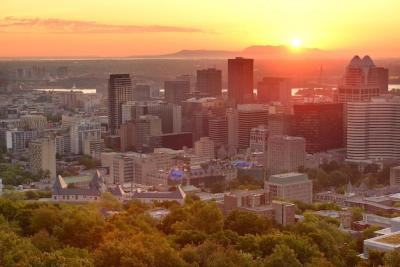 Montreal Sunrise Silhouette Over City Skyline – Free Stock Photo for Download