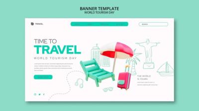 World Tourism Day Landing Page Template – Download Free Stock Photo