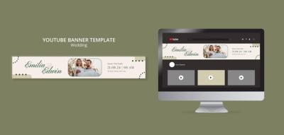 Wedding Celebration Youtube Banner Template – Download Free Stock Photo