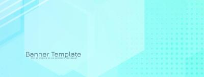 Geometric Hexagonal Shapes Decorative Blue Banner Design – Free Download