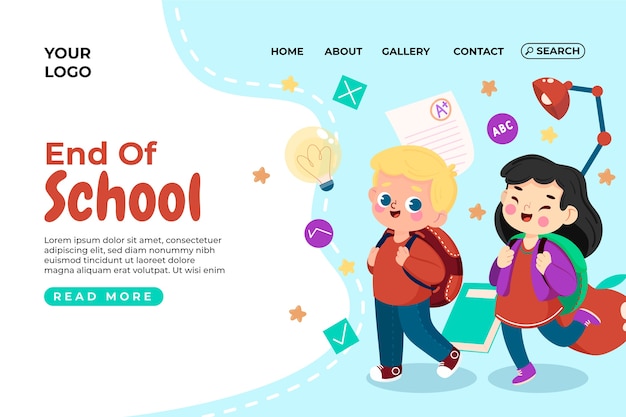 End of School Landing Page Template – Free Download