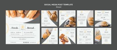 Social Media Post Template Featuring Bread – Free Download