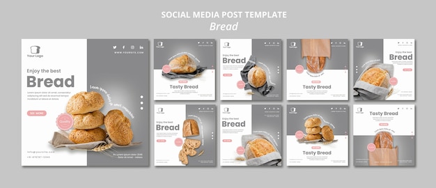 Bread Concept Social Media Post Template | Download Free Stock Photo