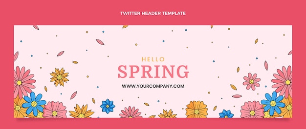 Hand Drawn Spring Twitter Header – Free Download