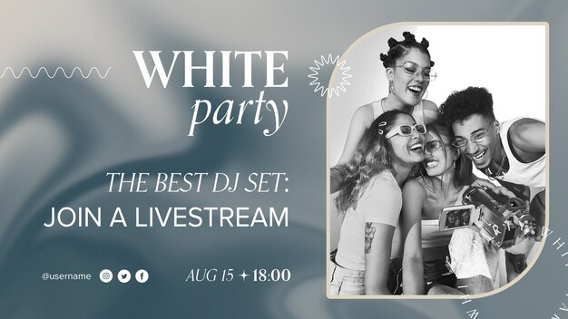 Modern White Party YouTube Channel Art Design – Free Download