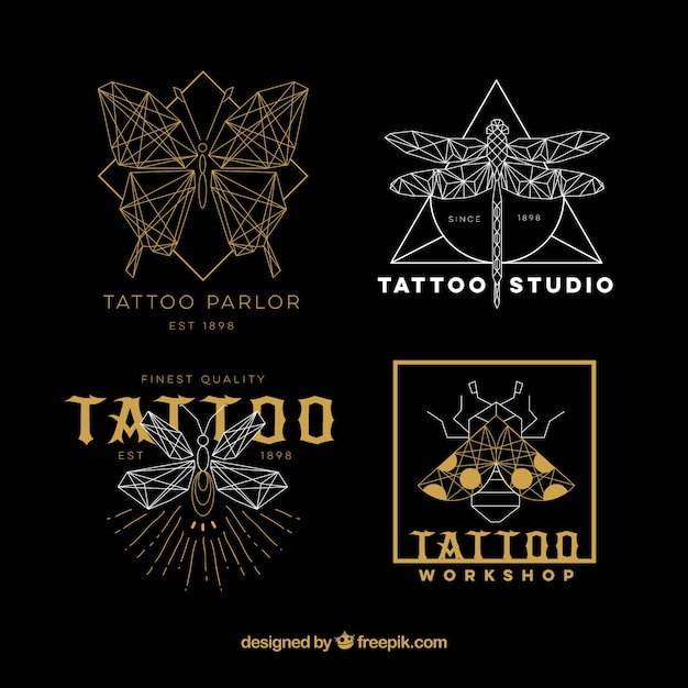 Gold and Silver Tattoo Logo Collection – Free Download