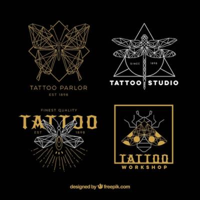 Gold and Silver Tattoo Logo Collection – Free Download