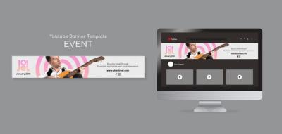 Gradient Music Event YouTube Banner Template – Free to Download