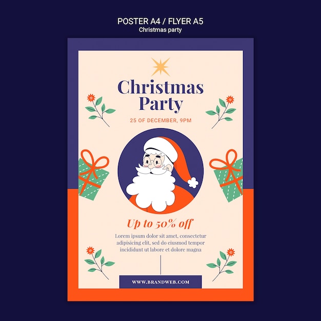 Hand Drawn Christmas Party Poster – Free Download