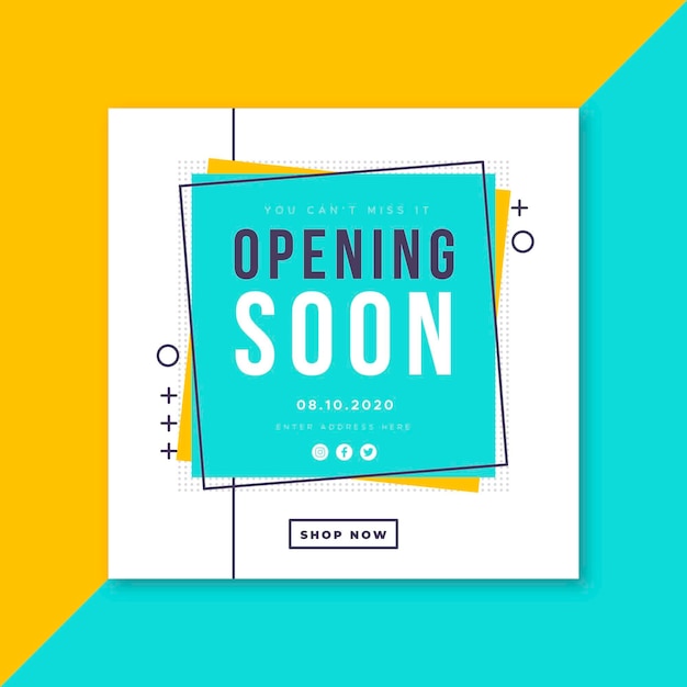 Squared Frame Background for Re-opening Soon | Free Stock Photo Download