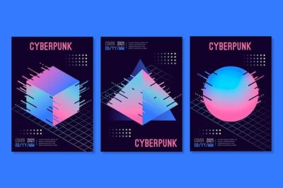 Gradient Futuristic Cover Collection – Free Download