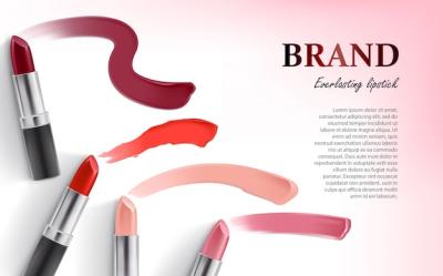 Vector Design of Lipstick Packing and Lipstick Smear Samples – Free Download