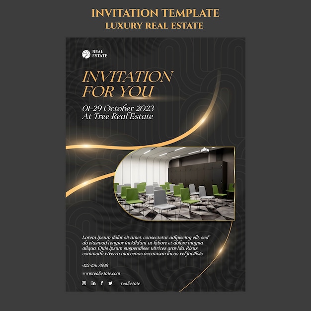 Luxury Real Estate Invitation Template – Free Download