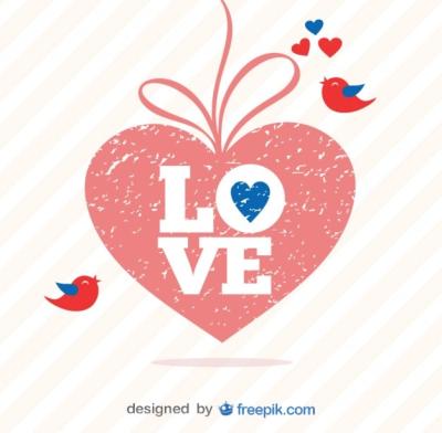 Retro Valentine’s Day Grunge Heart Vector – Free Download, Free Stock Photo