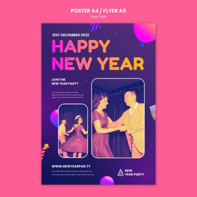 Gradient New Year 2023 Poster – Free Download