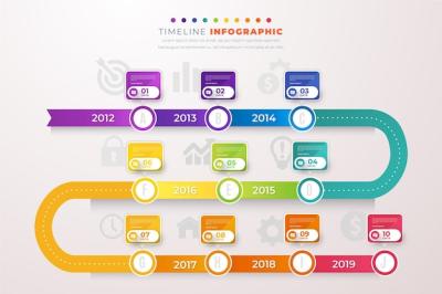 Gradient Roadmap Infographic Template – Free Download