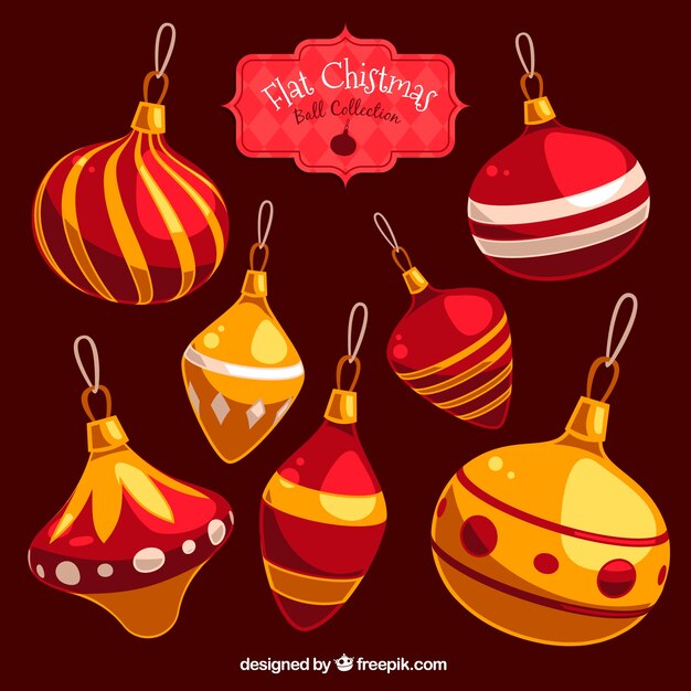 Flat Collection of Christmas Balls – Free Download