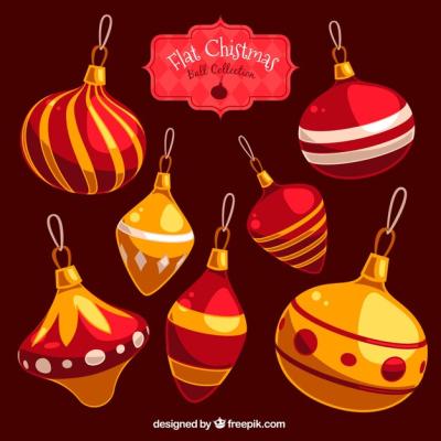 Flat Collection of Christmas Balls – Free Download