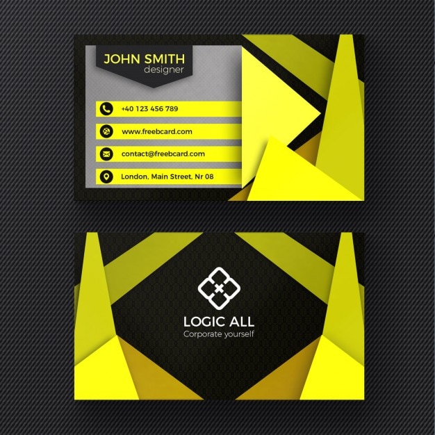 Yellow Modern Business Card Template – Free Download