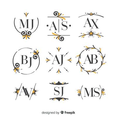 Ornamental Wedding Monogram Collection – Free Stock Photos for Download