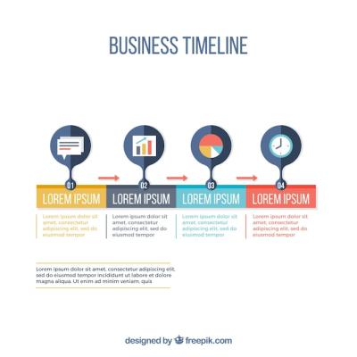 Colorful Business Timeline in Flat Design – Free Download