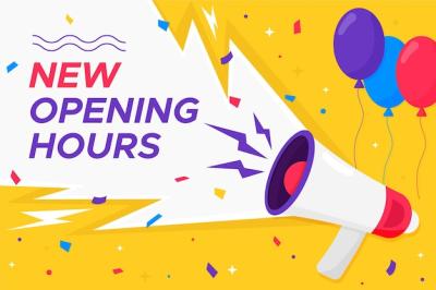 Flat New Opening Hours Sign – Free Download